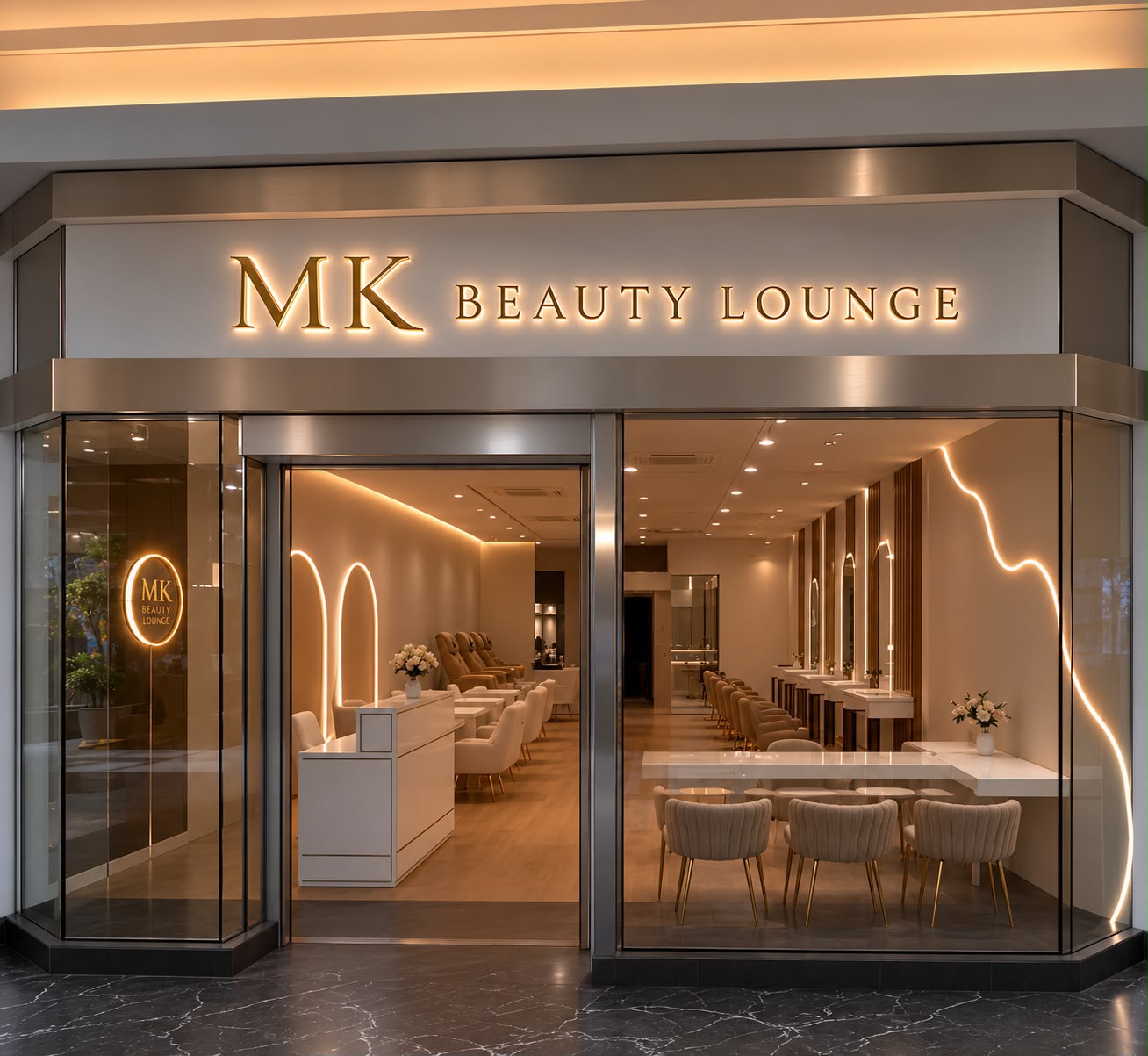 Fachada do MK Beauty Lounge